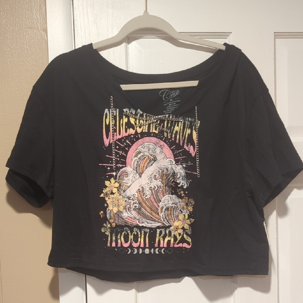 Cold Crush Black Graphic Crop Top